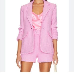 Khloe blazer Pink boucle CINQ A SEPT hard to find, excellent condition